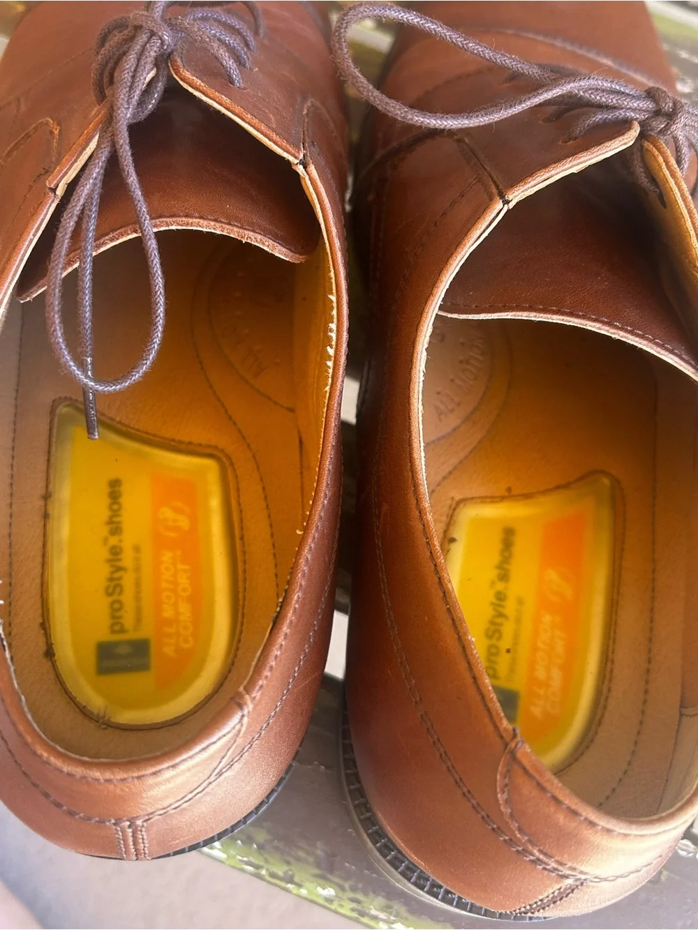Dockers Men's Tan/Brown Leather Cap-Toe Derby dress shoes sz 13
